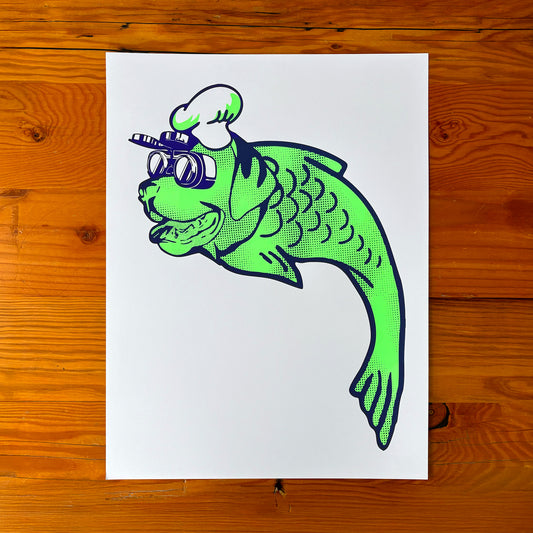 El Chef Soldador Clyde Verde Print